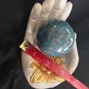 Large neon blue Apatite sphere from Madagascar- 280 Grams - 2"